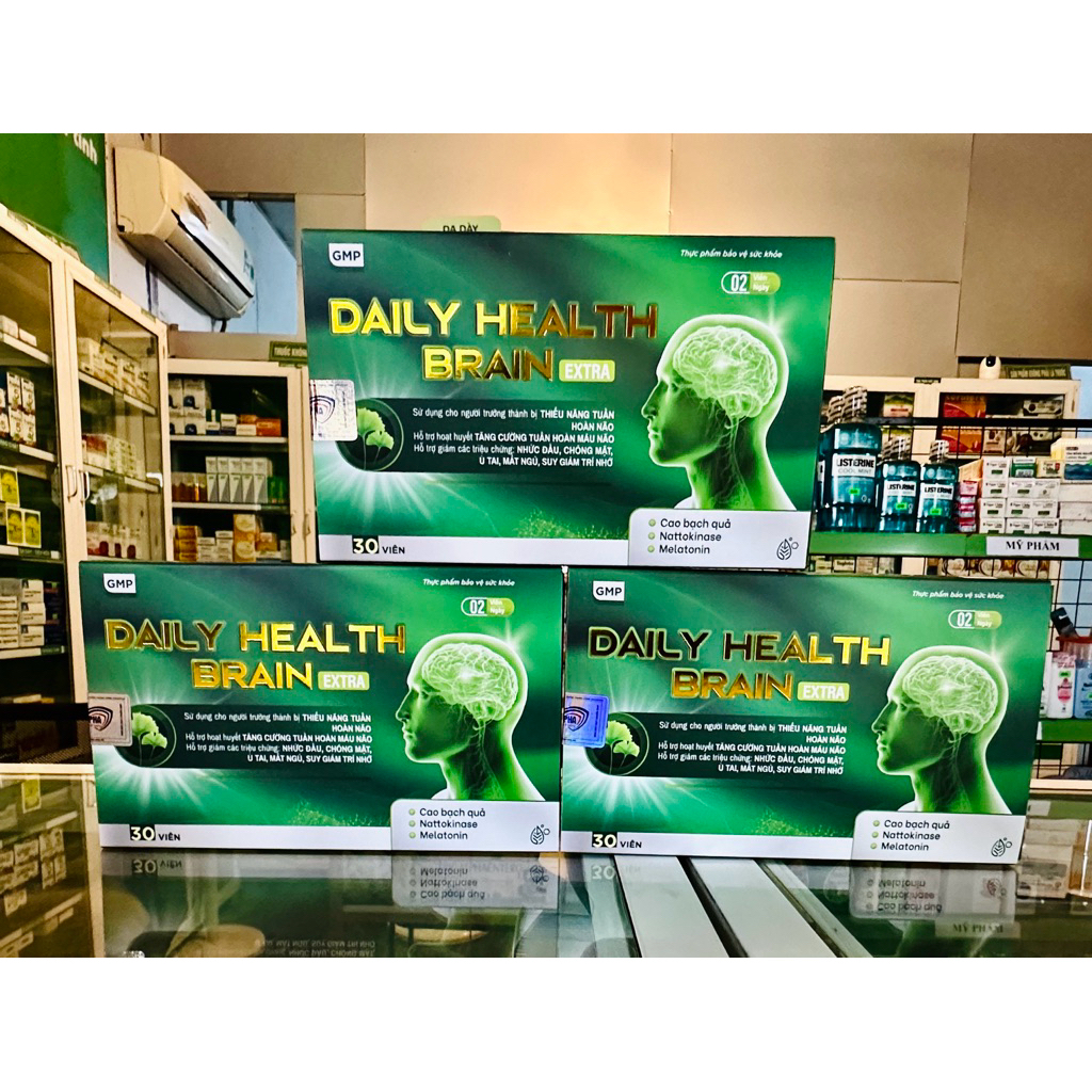 Viên Dưỡng Não Daily Health Brain Extra hỗ trợ hoạt huyết, tăng tuần hoàn máu não.
