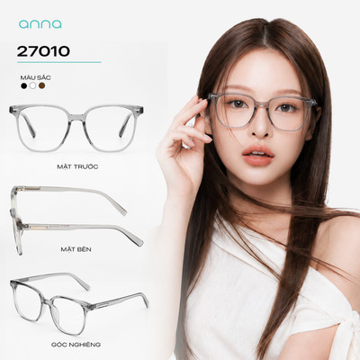 Kính mắt thời trang nam nữ ANNA dáng vuông mắt to chất liệu nhựa dẻo cá tính hiện đại OL 27010
