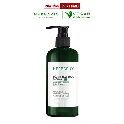 Dầu gội thảo dược sạch gàu 5T Herbario 250ml - Vegan Mỹ phẩm thuần chay