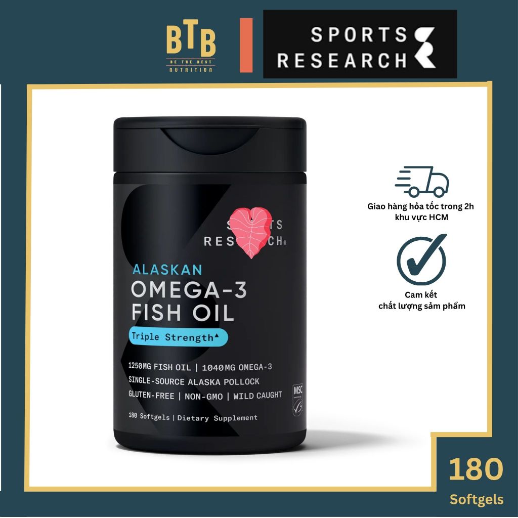 Viên dầu cá SR Alaskan Omega-3 Fish Oil 180 viên từ Mỹ