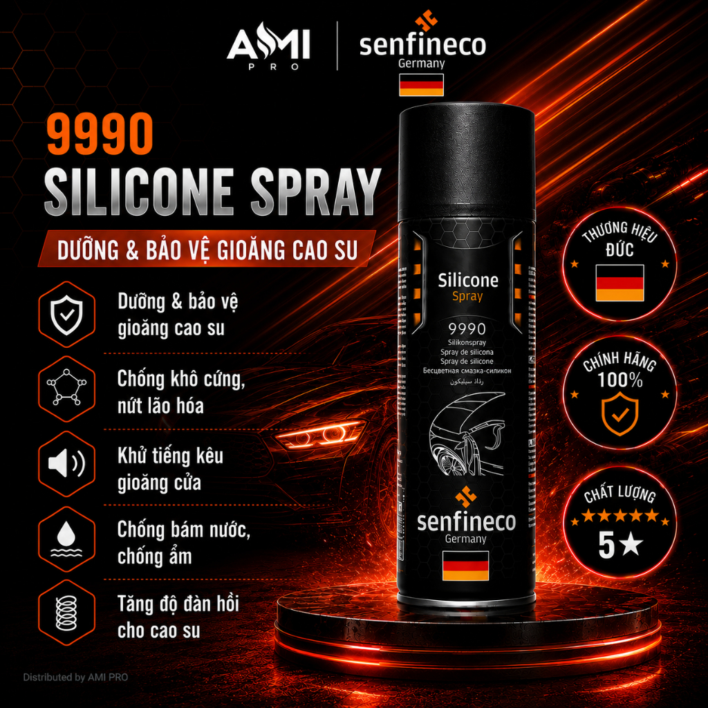 Xịt Dưỡng Cao Su Gioăng Cửa Ô Tô Senfineco 9990 Của Đức