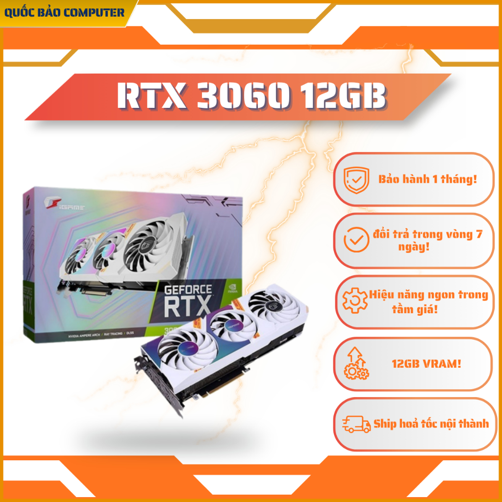 Card Màn Hình Colorful VGA RTX 3060 Ultra White 12GB đã qua sử dụng