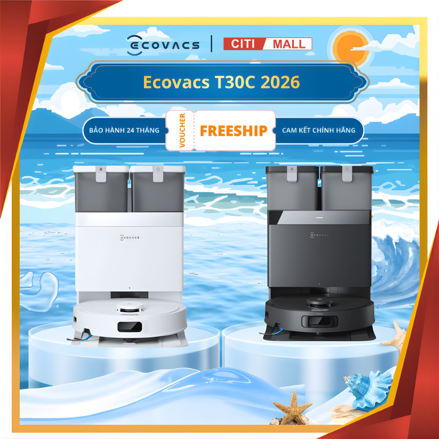 Robot hút bụi lau nhà Ecovacs T30C / T30C Prime / Dreame D30 Ultra  - Giặt Sấy Giẻ, BH 24T
