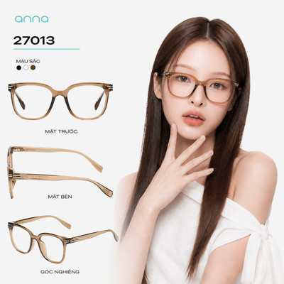 Kính mắt thời trang nam nữ ANNA dáng vuông mắt to cá tính chất liệu nhựa dẻo chắn chắn OL 27013