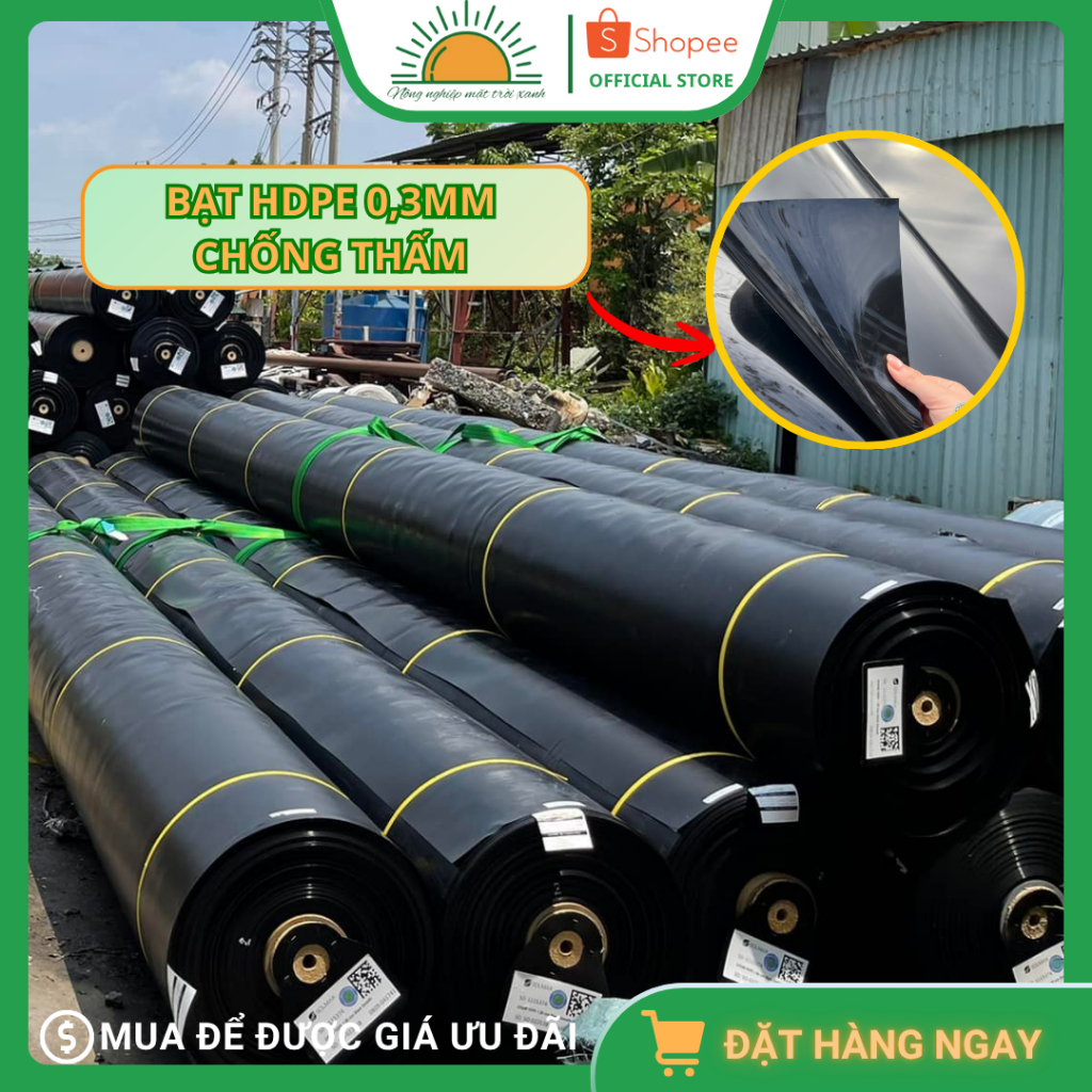 Bạt nuôi cá hdpe 0,3mm, khổ rộng 1-2-3-4-5m, bạt hdpe nuôi cá, bạt hdpe lót hồ chống thấm, bạt hdpe 