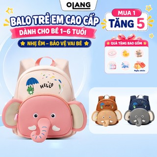 Olang Balo mầm non hình voi dễ thương cho bé trai bé gái