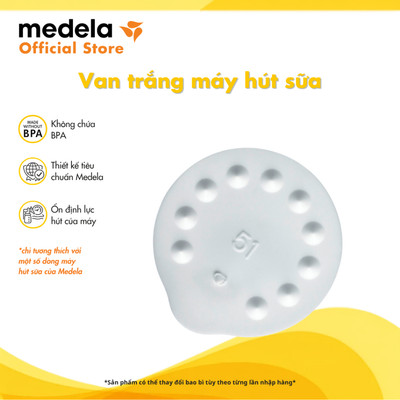 Phụ kiện máy hút sữa |  Medela van trắng dùng cho máy Harmony, Swing, Mini electric, Pump in style advance