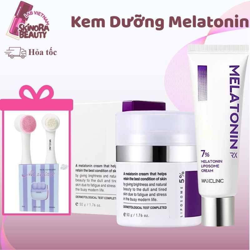 Kem Dưỡng Maxclinic Melatonin 5% Làm Trắng Da 50g Kem Dưỡng Melatonin 7% Maxclinic Căng Bóng - Skino