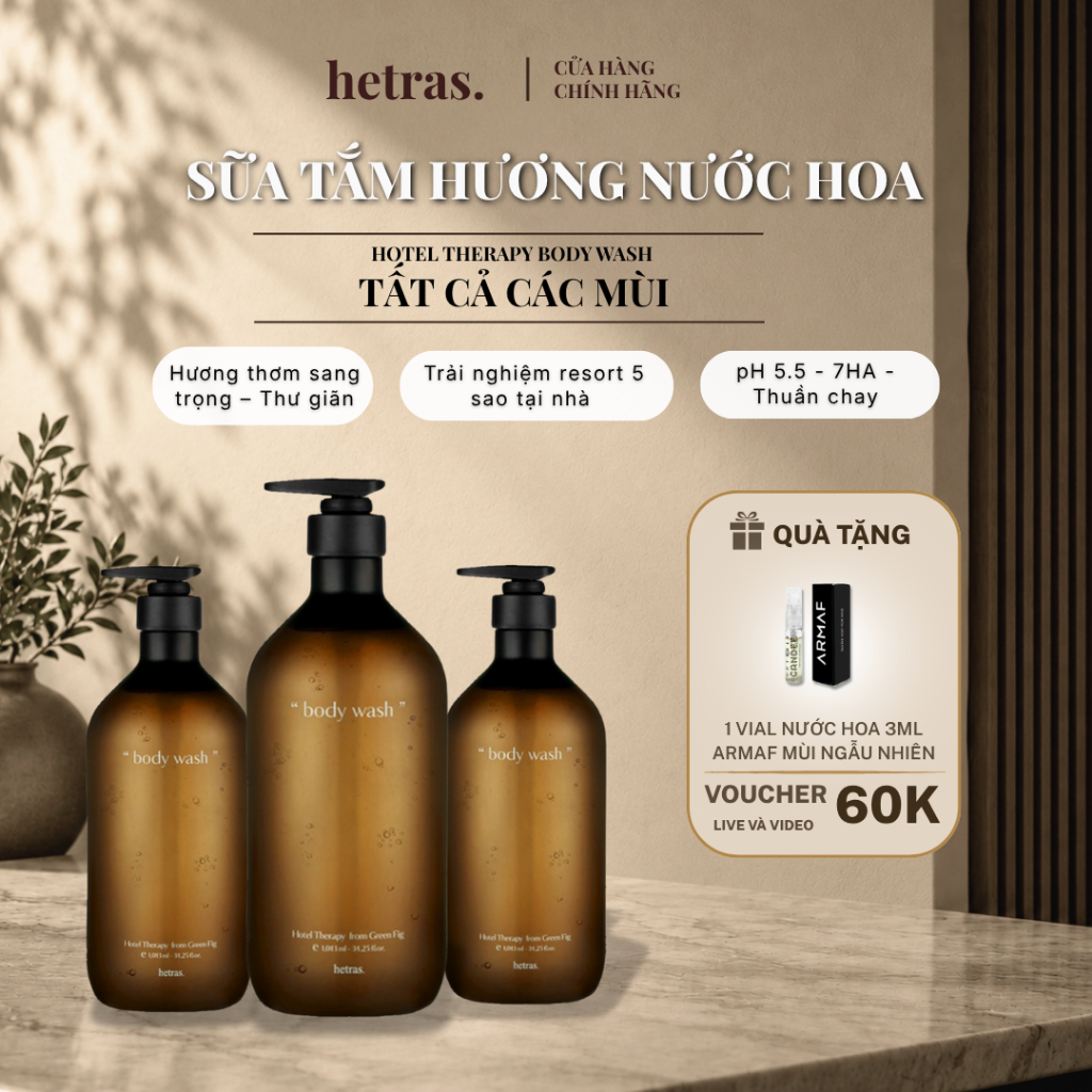 [ Suri x Hetras] Sữa Tắm Hetras. 1013ML Hương Nước Hoa  - Tất Cả Các Mùi - Hotel Therapy Body Wash