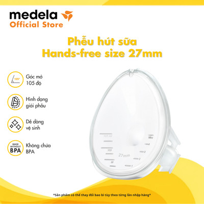 Phụ kiện máy hút sữa | Medela phễu Hands-free 27mm hợp với mọi hình dạng bầu ngực (1 chiếc)