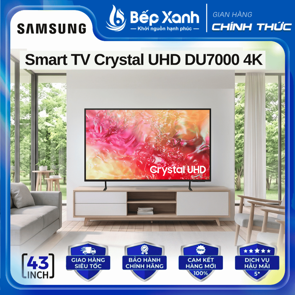 [CHÍNH HÃNG] Smart Tivi 43 Inch Samsung - Crystal UHD DU7000 4K - UA43DU7000KXXV
