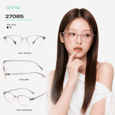 Gọng kính thời trang nữ ANNA dáng oval mắt nhỏ chất liệu nhựa dẻo hiện đại chắc chắn OL 27085