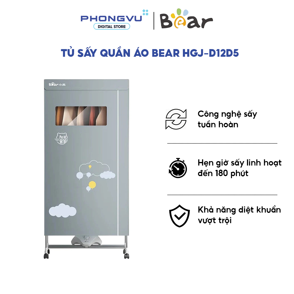 Tủ sấy quần áo Bear HGJ-D12D5 - Bảo hành 18 tháng