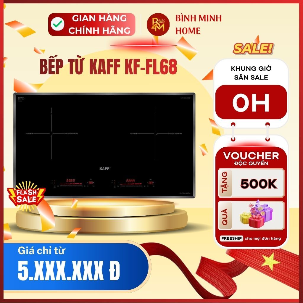 Bếp từ đôi KAFF KF-FL68II New Plus mặt kính Schott Ceran inverter chính hãng