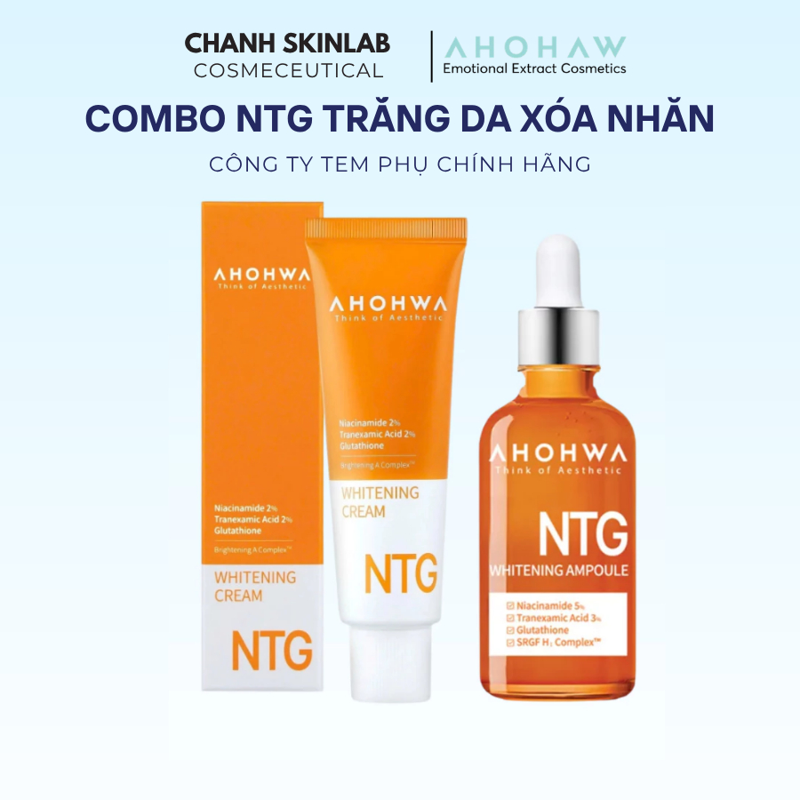 Bộ Đôi Dưỡng Trắng, Mờ Thâm Nám NTG Ahohwa CHANH COSMETICS