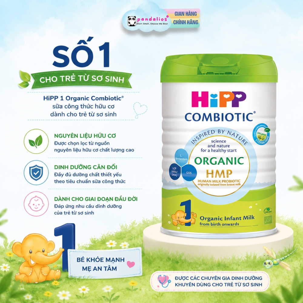Sữa Công Thức HiPP 1 Organic Combiotic 800g Cho Trẻ - Sữa Bò - Date 01/2028