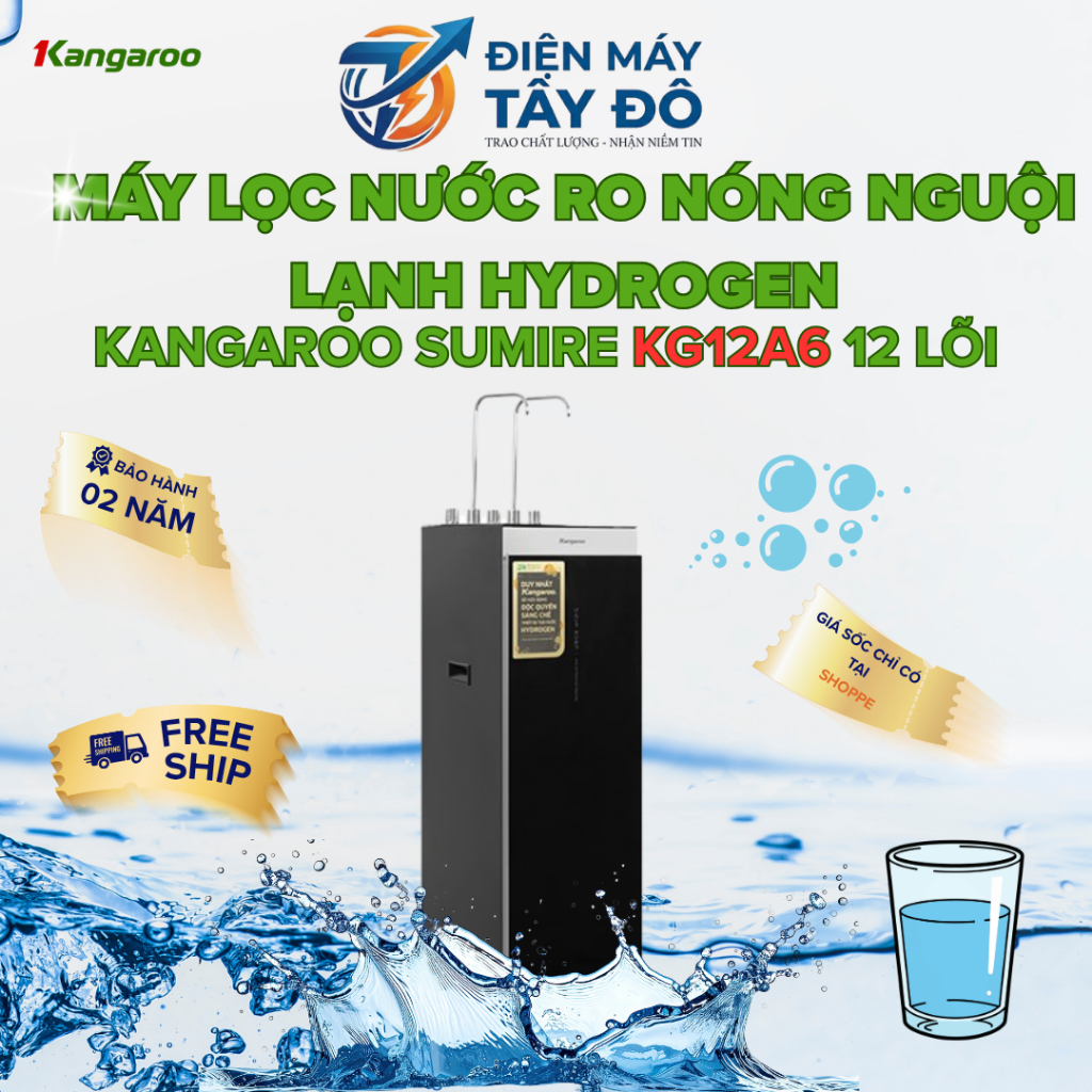 Máy lọc nước Kangaroo Hydrogen nóng lạnh KG12A6