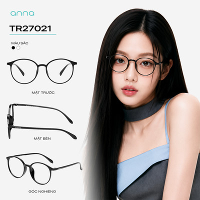 Kính mắt thời trang nữ ANNA dáng tròn chất liệu nhựa dẻo chắc chắn trendy OL 27021