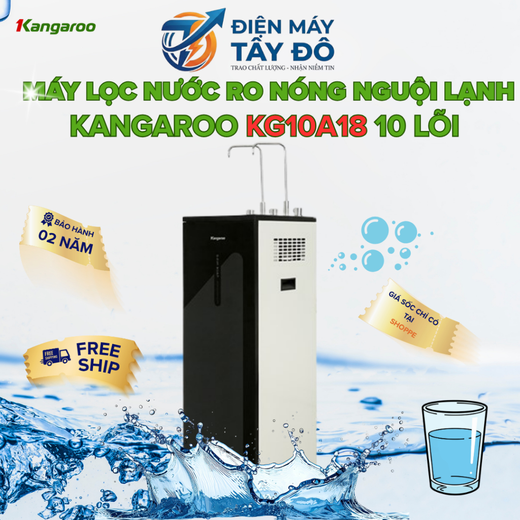 Máy lọc nước nóng lạnh Kangaroo KG10A18 - 10 Lõi Lọc