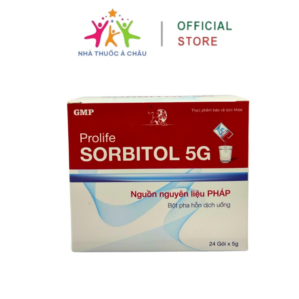 Bột pha Prolife Sorbitol 5G Giúp làm giảm triệu chứng táo bón - Hộp 24 gói x 5g