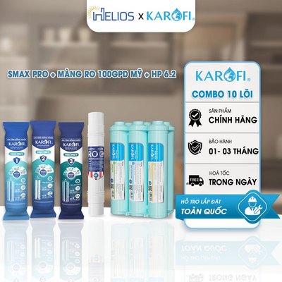 Combo 10 Lõi Lọc Nước Karofi Chính Hãng – Smax V, RO100US, HP6.2 (KAQ-U96 KAD-M33 KAQ-X16 KAQ-X26..)