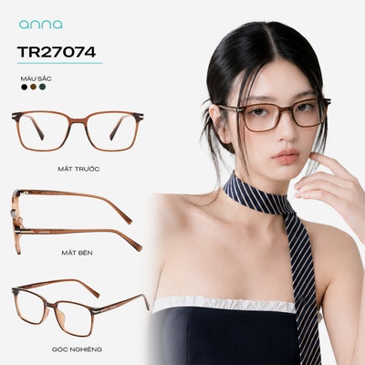 Gọng kính thời trang nam nữ ANNA dáng vuông chất liệu nhựa dẻo unisex cá tính OL 27074