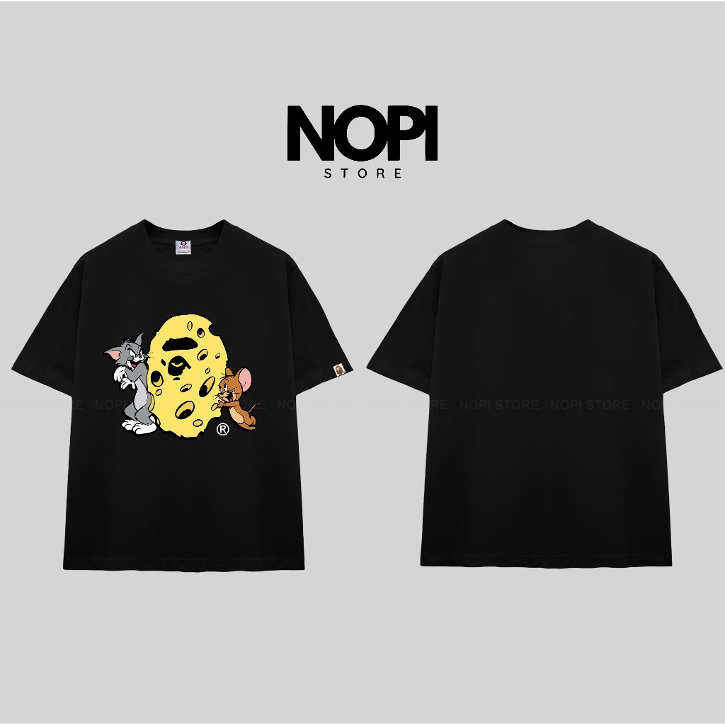 ÁO THUN BAPE TOM & JERRY FORM RỘNG NAM NỮ UNISEX VẢI COTTON CAO CẤP 280GSM DÀY DẶN - NOPI STORE