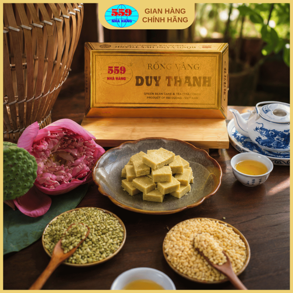 Bánh Đậu Xanh DT31 Thỏi Vàng 300g. Rồng Vàng Thượng Hạng - Chuẩn Đặc Sản Hải Dương 559. Thơm Ngon