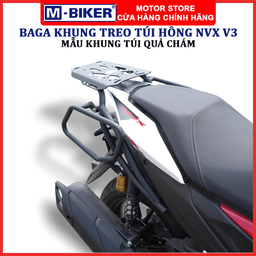 Baga NVX V3, Baga sau Yamaha NVX V3, Khung treo túi hông mẫu quả chám gắn cùng baga NVX V3 | M-Biker