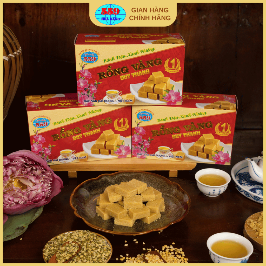 Bánh Đậu Xanh DT1 300g - Chuẩn Đặc Sản Hải Dương 559 Chính Hiệu. Thơm Ngon