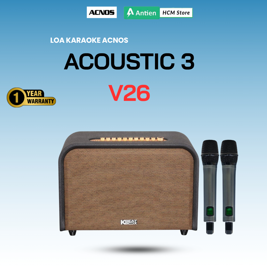 Loa karaoke di động ACNOS ACOUSTIC 3 v26 Chính Hãng_Công suất 220W, Loa 3 đường tiếng