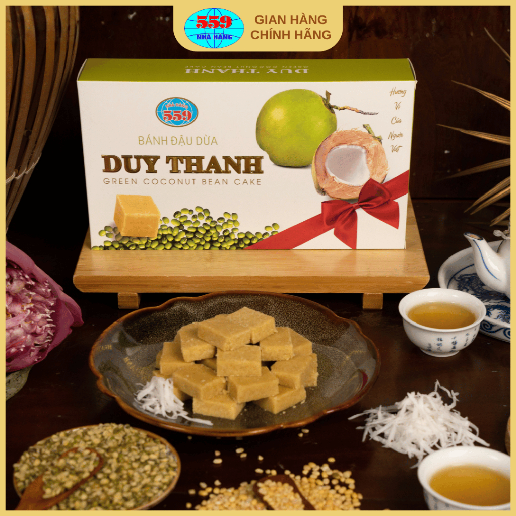 Bánh Đậu Xanh Dừa DT16 250g Thơm Ngon. Bùi Vị Dừa - Chuẩn Đặc Sản Hải Dương 559 Chính Hiệu
