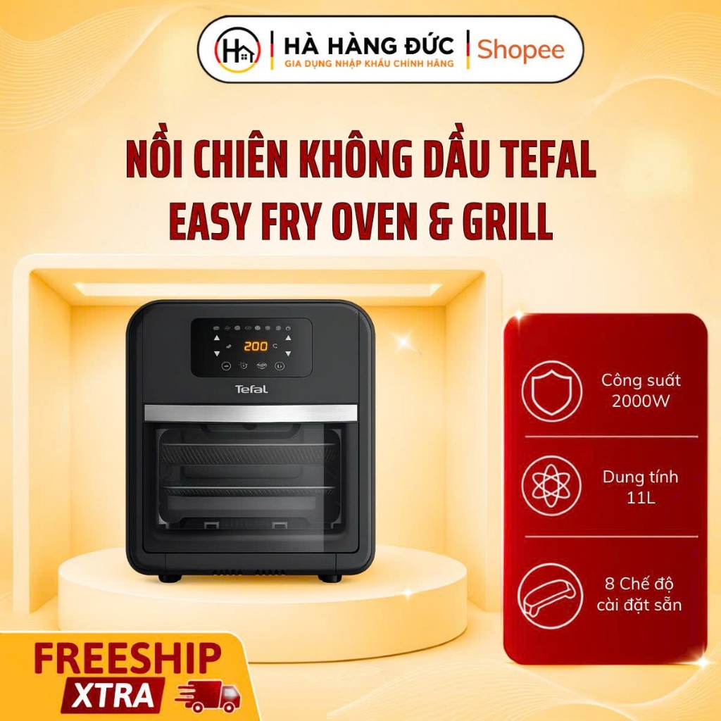 Nồi Chiên Không Dầu Kết Hợp Lò Nướng Tefal Easy Fry Oven & Grill FW501815 11L 9 In 1 Công Suất 2000W