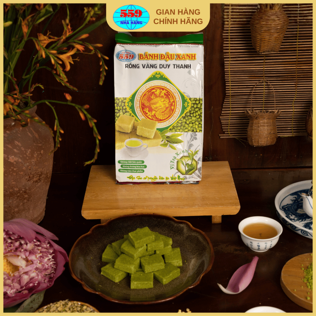 Bánh Đậu Xanh Trà Xanh DT19 450g Rồng Vàng Thơm Ngon - Chuẩn Đặc Sản Hải Dương 559