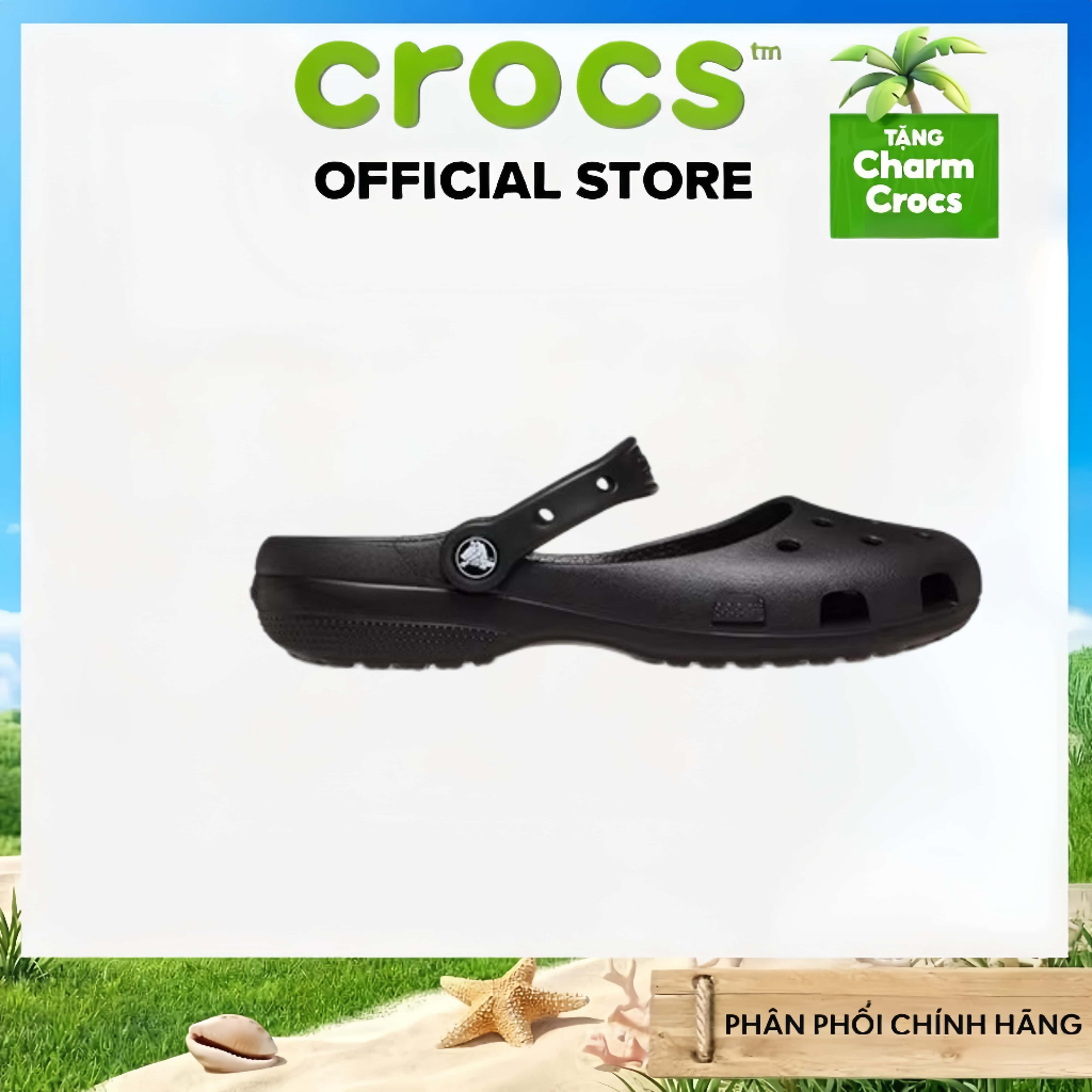 【Ship nhanh】Giày dép cổ chân nữ Crocs Classic ballet shoes, giày ballet đế bằng gỗ kinh điển