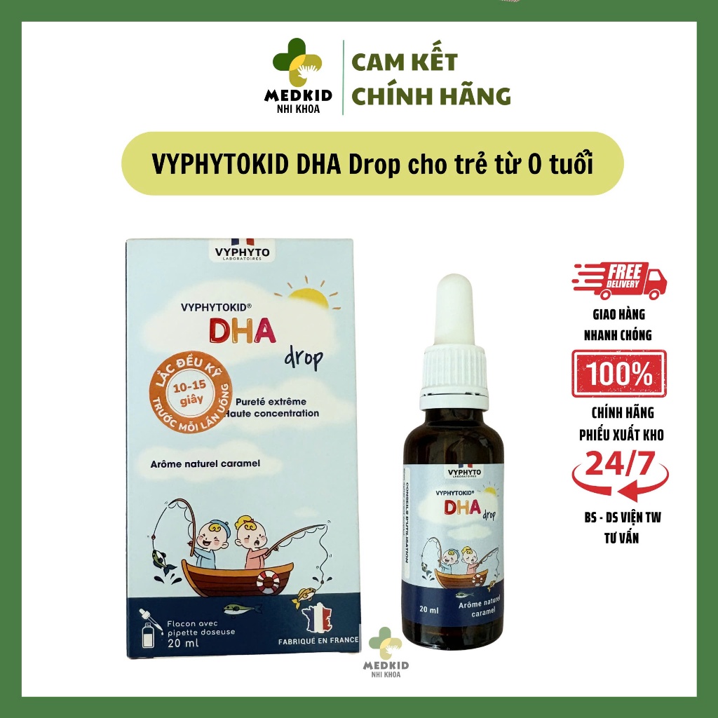VYPHYTOKID DHA Drop - Bổ Sung DHA, Phát Triển Não Bộ, Cải Thiện Thị Lực Cho Bé (20ml)