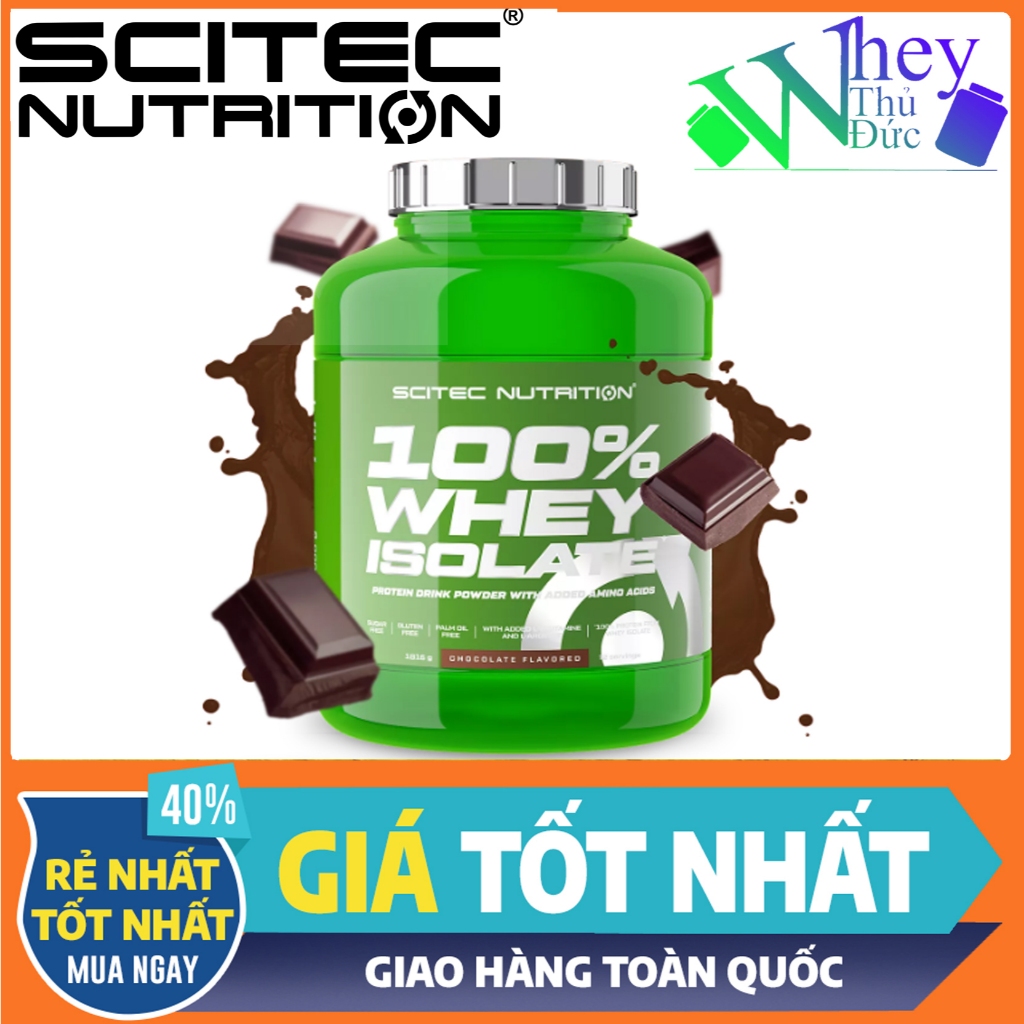 Scitec Nutrition 100% Whey Isolate 1816g vị Vani - Whey Isolate Tinh Khiết Cho Người Tập Gym