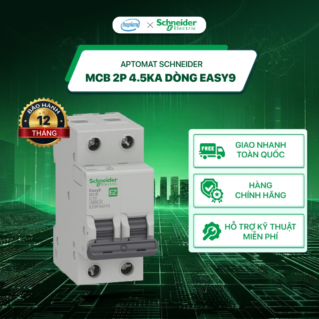 Cầu dao tự động MCB Schneider EZ9F34232 2P 4.5kA - Easy9 - Aptomat EZ9F34206 EZ9F34210 EZ9F34220 EZ9