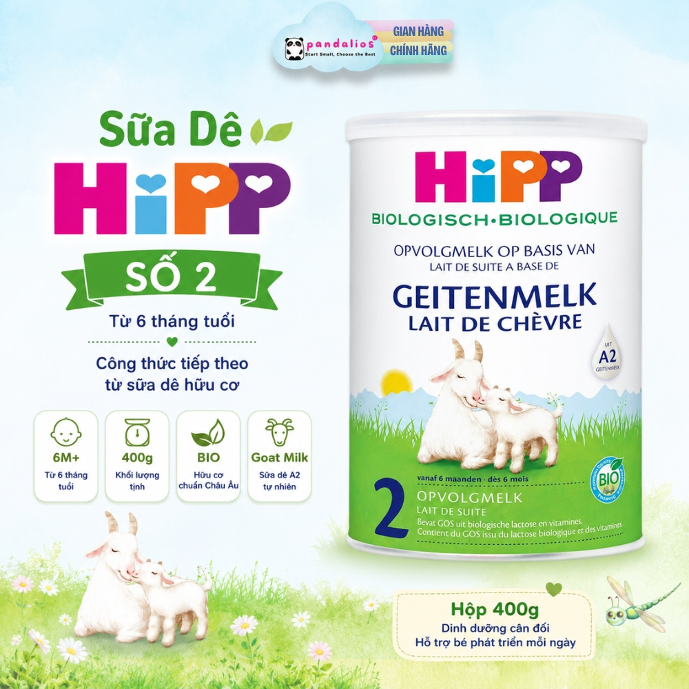 Sữa Công Thức HiPP 2 Organic Goat 400g - Sữa Dê - Date 08/2027