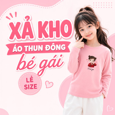 [XẢ KHO] Áo thu đông cho bé gái in hình hot trend chất borip co giãn 4 chiều - Loza Kids XAAD002