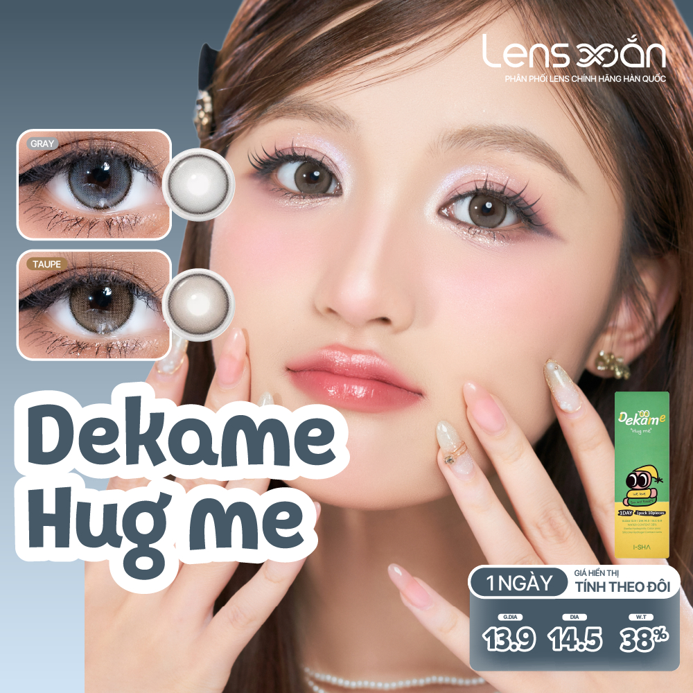 LENS 1 NGÀY nâu tự nhiên LENS XOẮN kính áp tròng hàn quốc viền tròn mắt trong veo 14.5 cấp ẩm cao IS