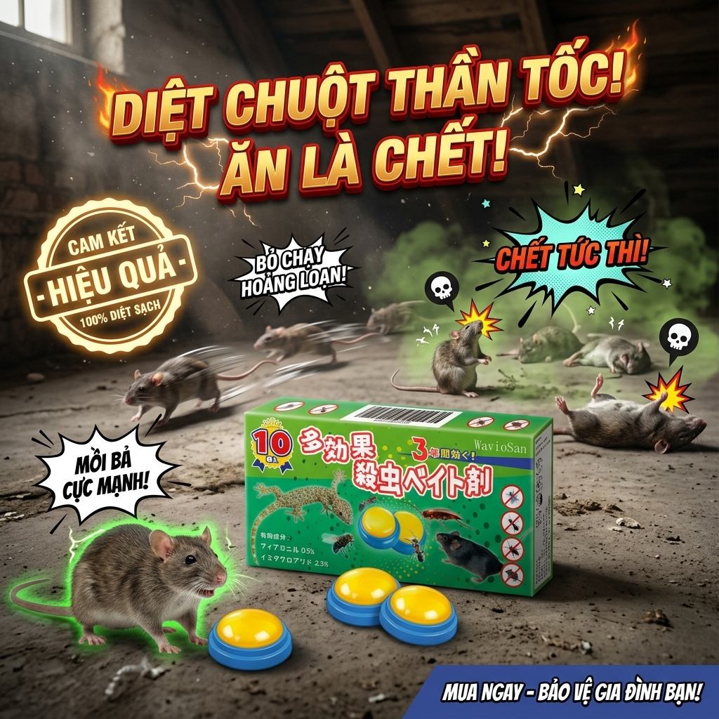 🐭 Không còn chuột trong nhà bạn🐭AT bả diệt chuột thuốc diệt chuột