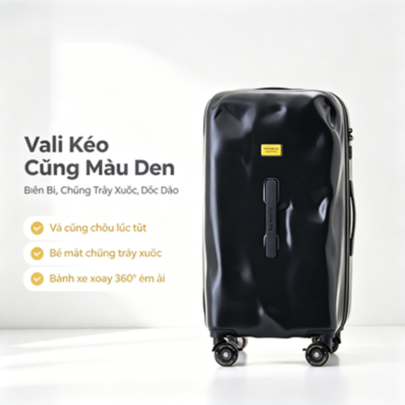 Vali 28 inch, bề mặt bóng, kiểu dáng thể thao, bánh xe giảm xóc êm ái, khóa TSA, vali du lịch dung t