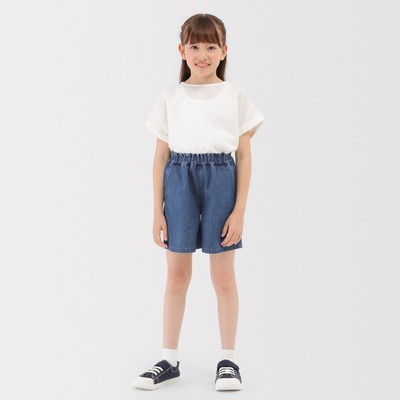 [26AW] MUJI Quần Culottes Denim Mỏng -Trẻ Em