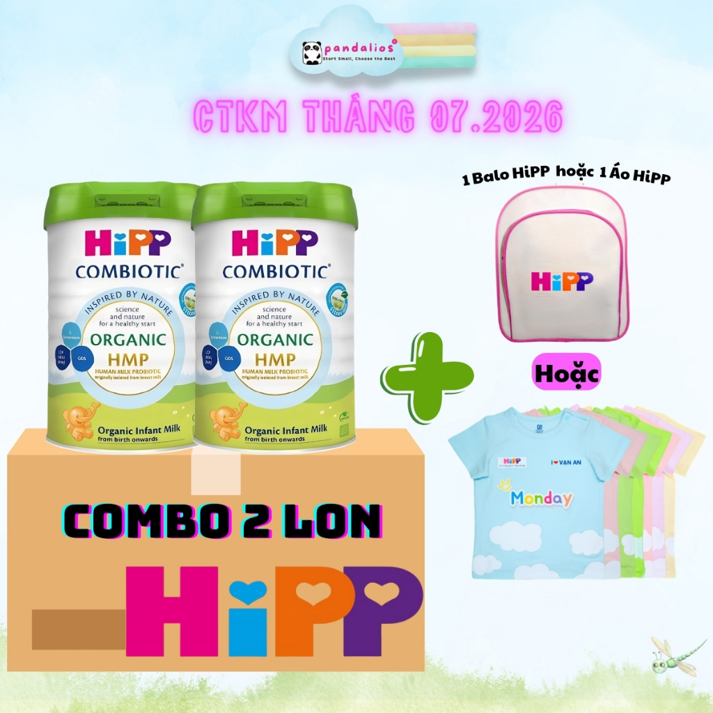 Combo 2 Hộp Sữa HiPP 3 Organic Combiotic 800g Chính Hãng - Date 05/2027
