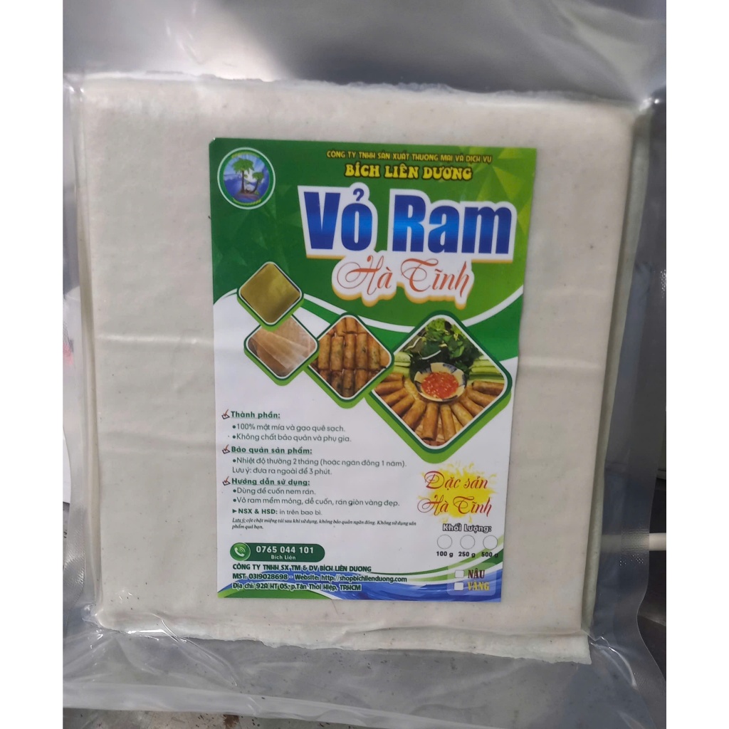 [500G] Vỏ Ram Trắng Mềm Dẻ, Dễ Cuốn - Đặc Sản Hà Tĩnh Dùng Cuốn Ram, Chả Giò Giòn Ngon
