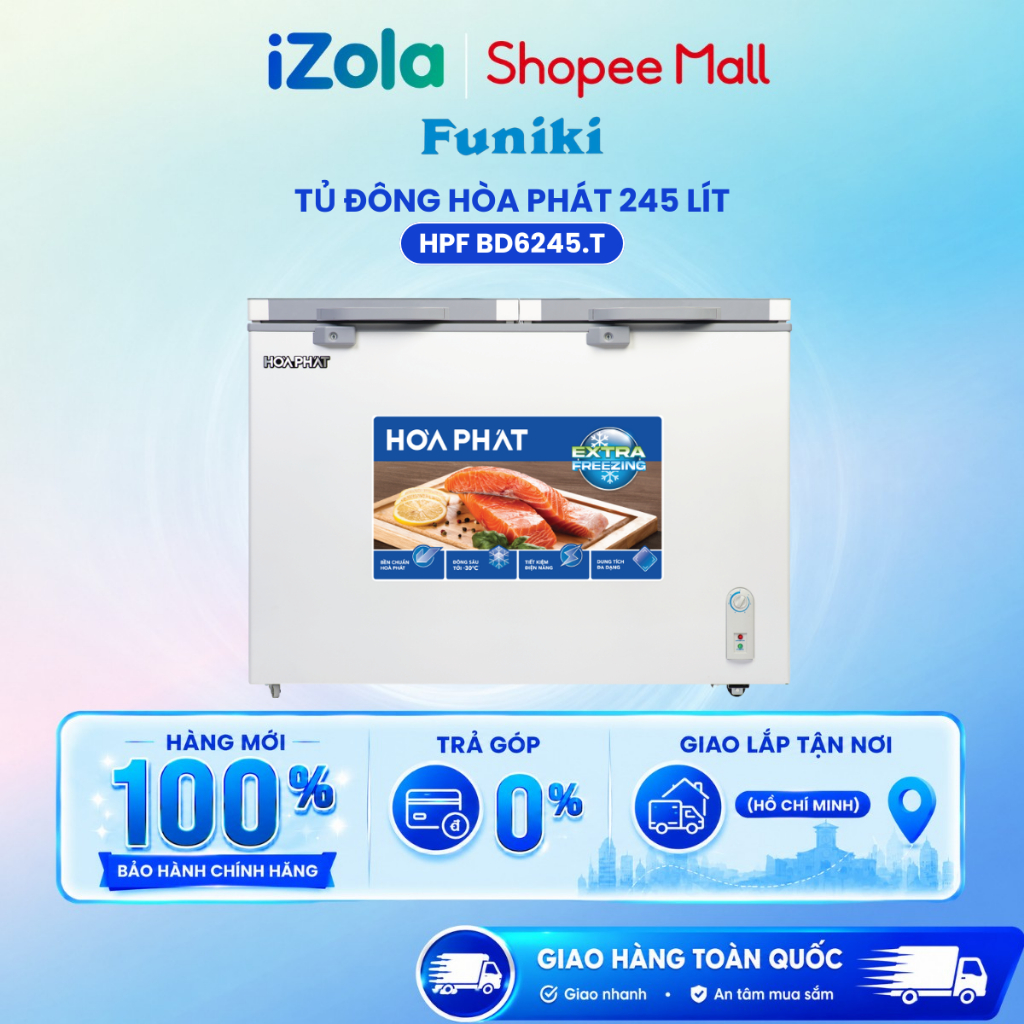 HPF BD6245.T - Tủ Đông Mát Hòa Phát 245 Lít HPF HPF BD6245.T - Hàng chính hãng
