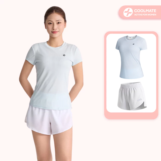 Set Đồ Thể Thao Nữ Áo Tight/Core & Short 1 lớp Swift chạy bộ, tập gym, cầu lông - Coolmate Women
