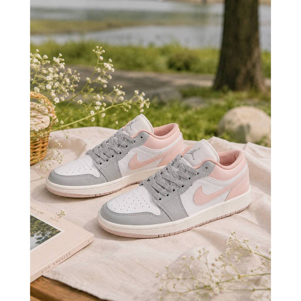 Giày Nữ Sneaker JD low 1 màu hồng, Giày JD xám đế hồng Chunky siêu đẹp mẫu mới 2026