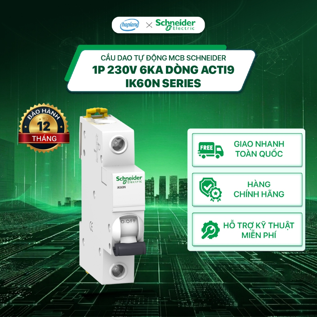 [Full] Cầu dao tự động MCB Schneider A9K241 - 1P 230V 6kA dòng Acti9 iK60N Series